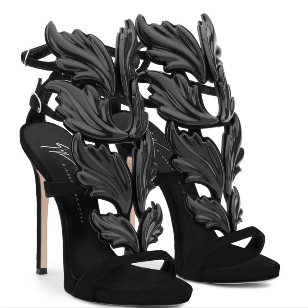 Black Giuseppe Wing Heels